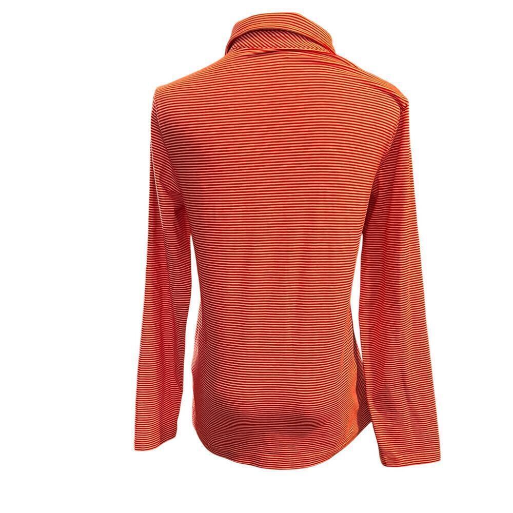 Vineyard Vines Women's Edgartown Polo Red & White Striped Long Sleeve. Size M - Picture 2 of 6